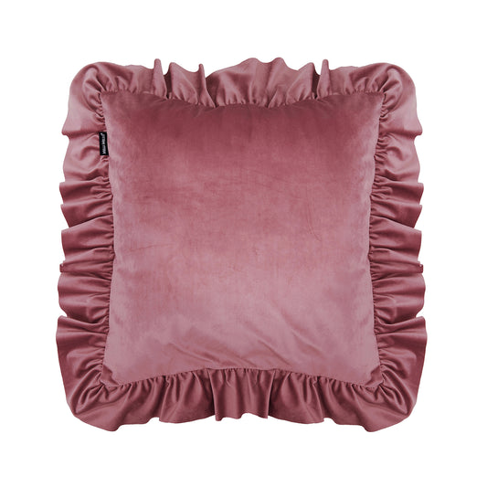 Melli Mello Velvet Ruffle Sierkussen Groot Roze