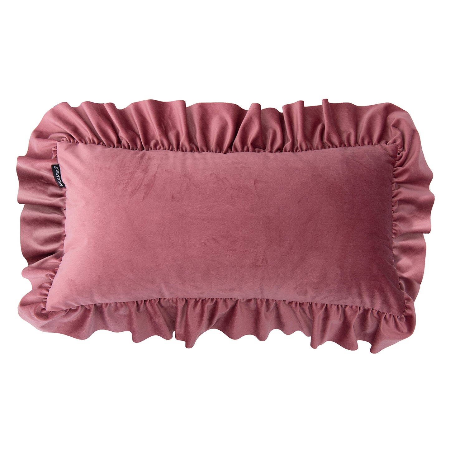 Melli Mello Dusty Pink Velvet Ruffle Cushion Small